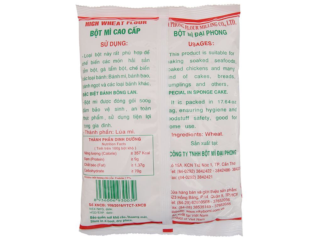 Bột mì đa dụng Táo Đỏ số 8 gói 500g 3