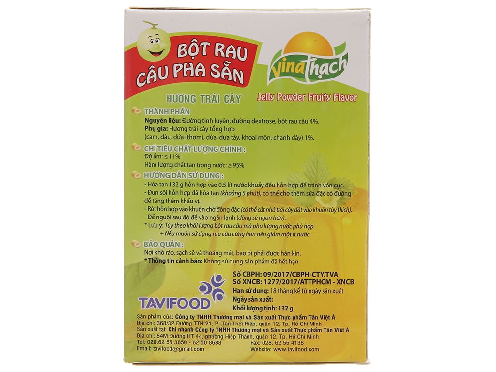 Rau câu pha sẵn VinaThạch hương dưa lưới hộp 132g 3