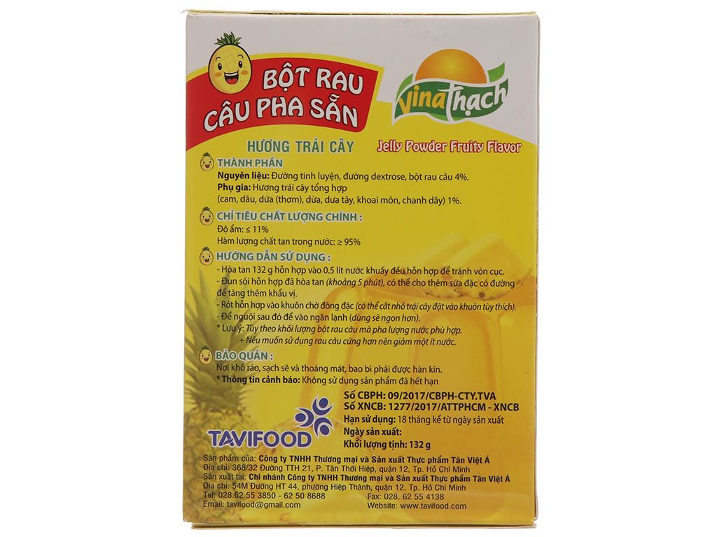 Rau câu pha sẵn VinaThạch hương dừa hộp 132gr 3