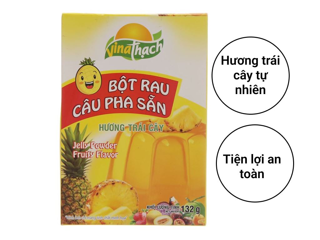 Rau câu pha sẵn VinaThạch hương dừa hộp 132gr 2