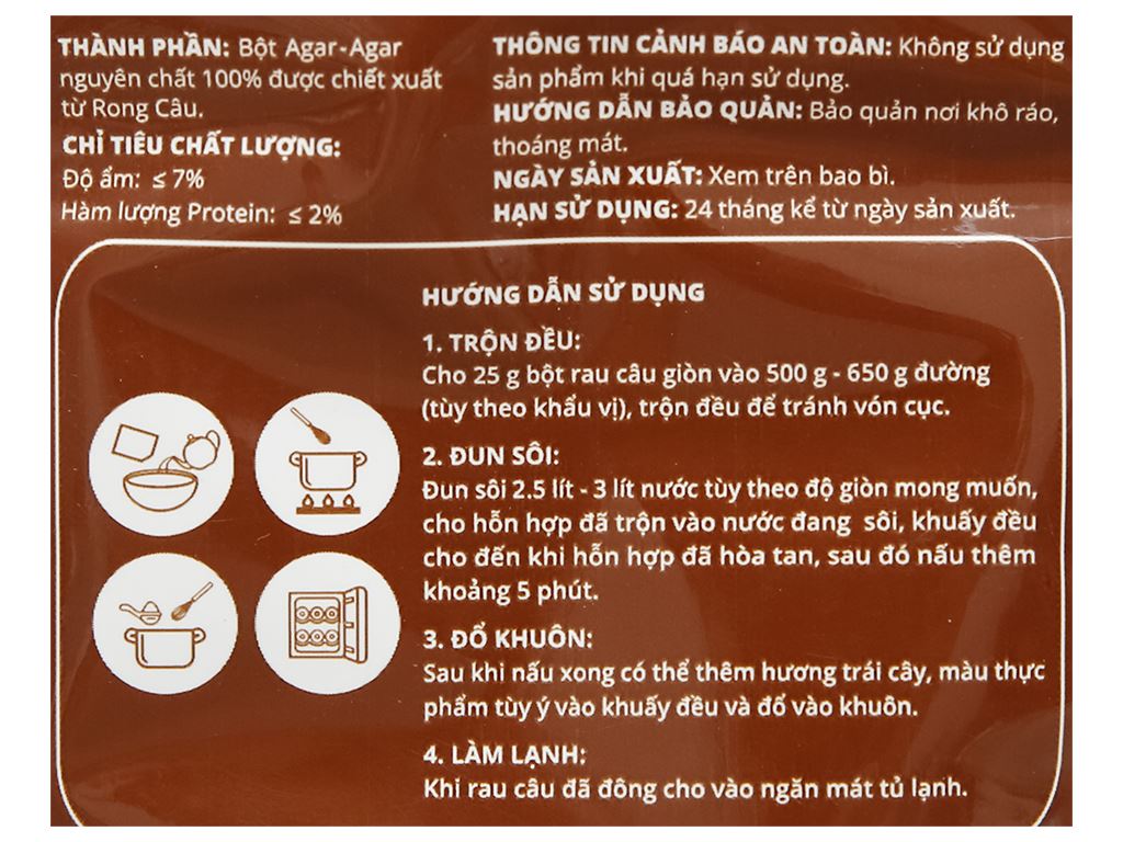 Bột rau câu giòn Bà Bảy gói 25g 3