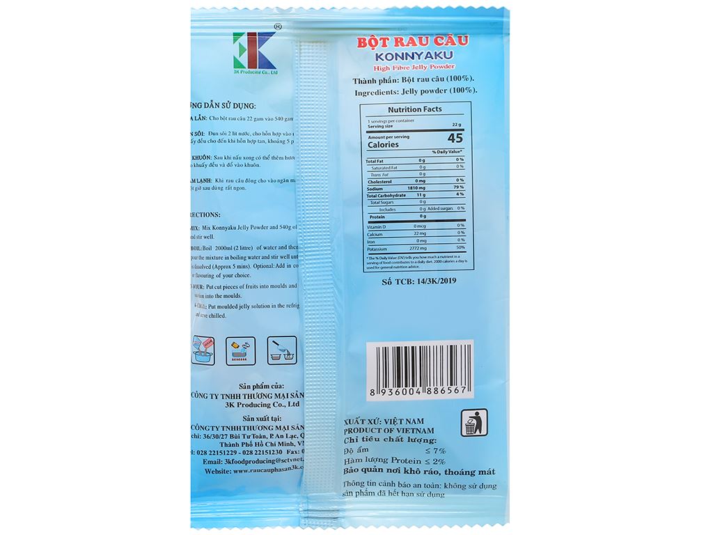 Rau câu dẻo 3K gói 22g 3