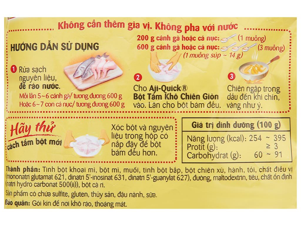 Bột tẩm khô chiên giòn Aji-Quick gói 84g 1