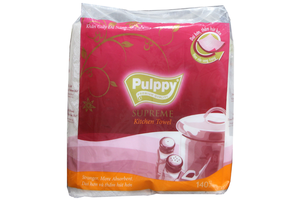 Khăn giấy đa năng Pulppy supremet 140 tờ 2 lớp (228mmx200mm)