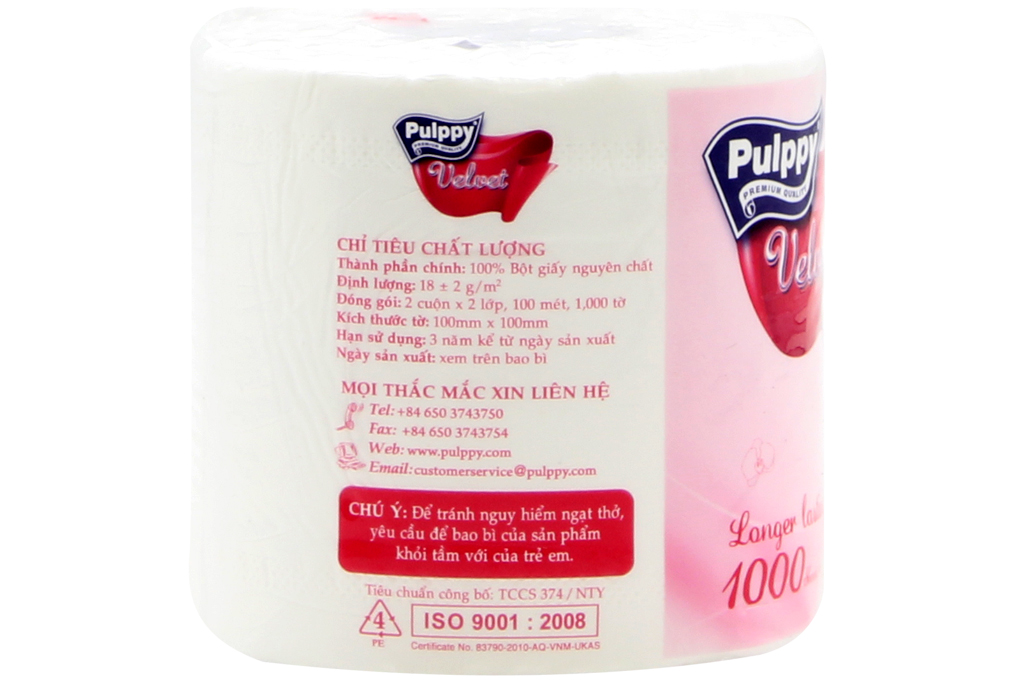 Giấy vệ sinh Pulpy vevet 2 cuộn 2 lớp