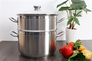 Bộ nồi xửng inox 3 đáy nắp kính 28 cm Fivestar ST28-3DG