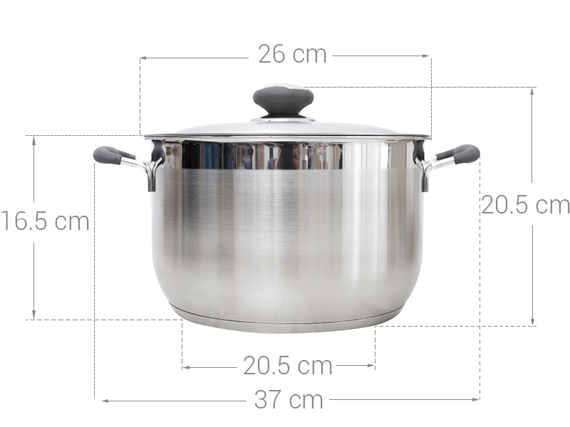 Nồi inox 3 đáy nắp inox 26 cm Fivestar N26-3DC