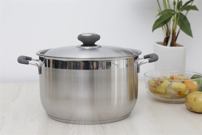 Nồi inox 3 đáy nắp inox 26 cm Fivestar N26-3DC Màu Inox