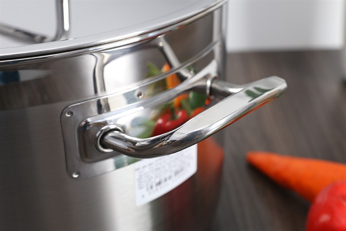 Nồi inox 3 đáy nắp inox 28 cm Fivestar N28-3QB Màu Inox