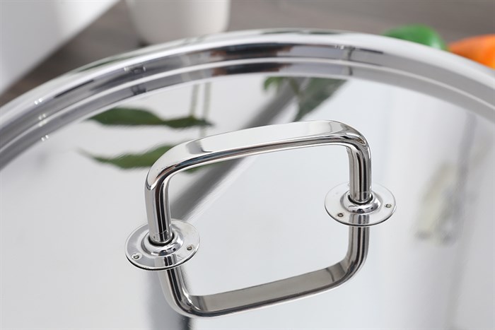 Nồi inox 3 đáy nắp inox 28 cm Fivestar N28-3QB Màu Inox