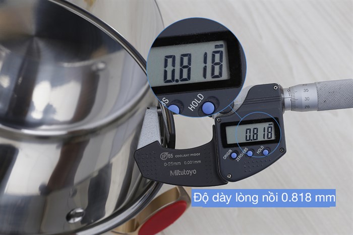 Nồi inox 5 đáy nắp kính 18 cm Elmich Red Velvet Màu Inox