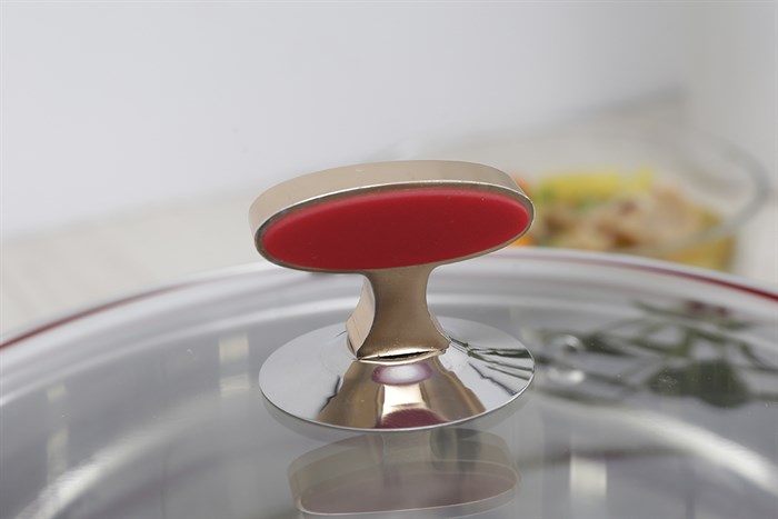Nồi inox 5 đáy nắp kính 24 cm Elmich Red Velvet Màu Inox
