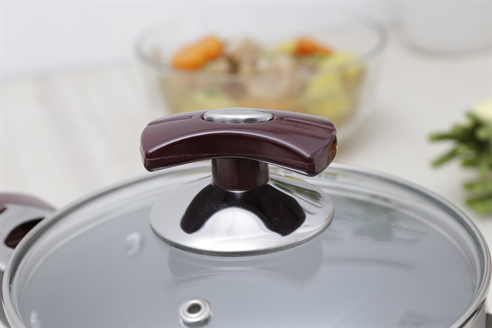 Nồi nhôm anod nắp kính 16 cm Sunhouse SH8833-16EBN Màu Xám