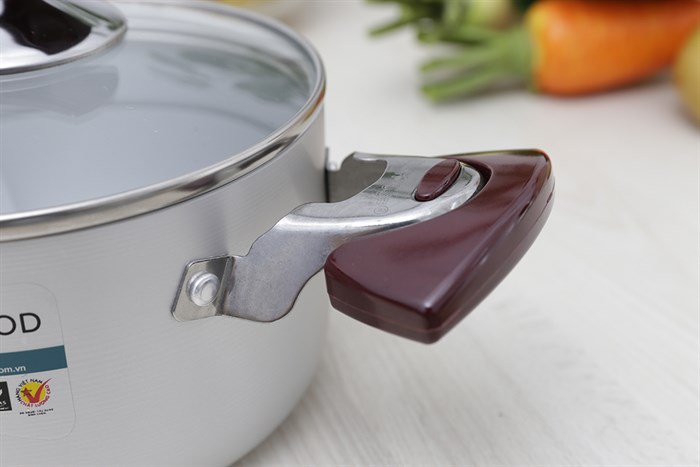 Nồi nhôm anod nắp kính 16 cm Sunhouse SH8833-16EBN Màu Xám