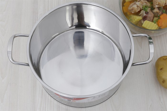 Bộ nồi xửng inox 5 đáy nắp kính 24 cm Sunhouse SSP25124 Màu Inox