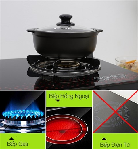 Không dùng được cho bếp từ-Nồi đất nắp kính 1.85 lít Tucbeghi G704