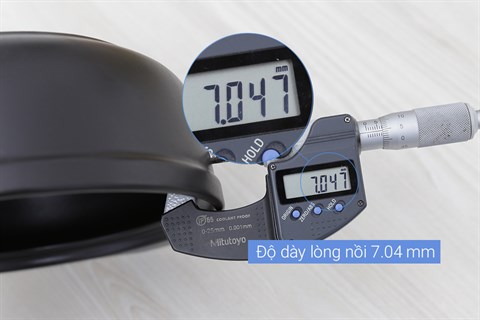 Nồi dày 7mm-Nồi đất nắp kính 1.85 lít Tucbeghi G704