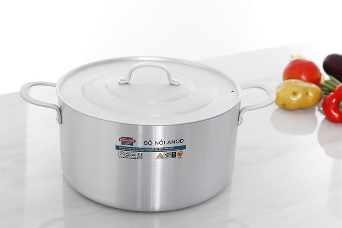 Nồi nhôm anod nắp nhôm 26 cm Sunhouse SH6542 Màu Xám