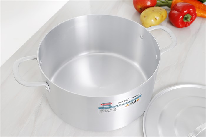 Nồi nhôm anod nắp nhôm 26 cm Sunhouse SH6542 Màu Xám