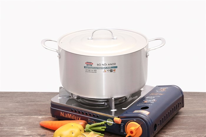 Nồi nhôm anod nắp nhôm 26 cm Sunhouse SH6542 Màu Xám