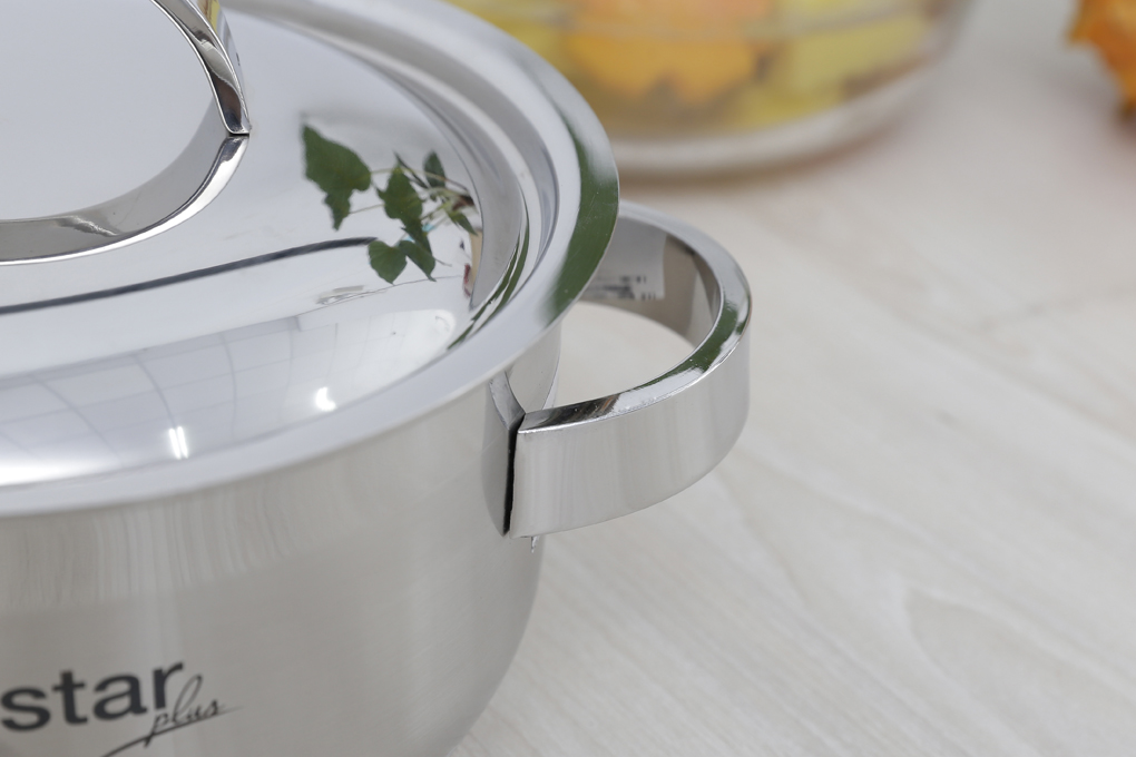 Nồi inox 3 đáy nắp inox 16 cm Fivestar N16-201QM Màu Inox