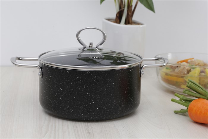 Nồi nhôm chống dính nắp kính 20 cm Delites NDE