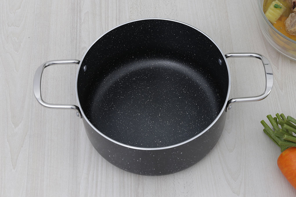 Nồi nhôm chống dính nắp kính 20 cm Delites NDE - 4