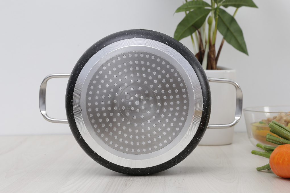 Nồi nhôm chống dính nắp kính 20 cm Delites NDE - 5
