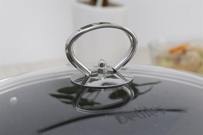 Nồi nhôm chống dính nắp kính 24 cm Delites NDE Màu Đen
