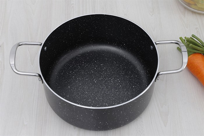 Nồi nhôm chống dính nắp kính 24 cm Delites NDE Màu Đen