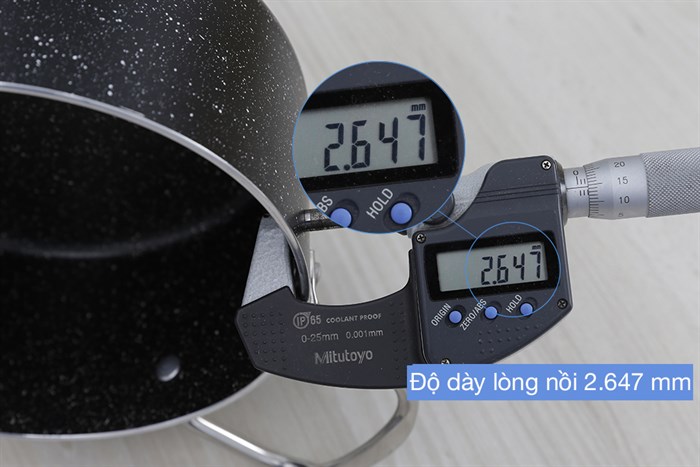 Nồi nhôm chống dính nắp kính 24 cm Delites NDE Màu Đen