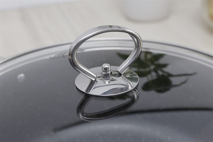 Nồi nhôm chống dính nắp kính 28 cm Delites NDE Màu Đen