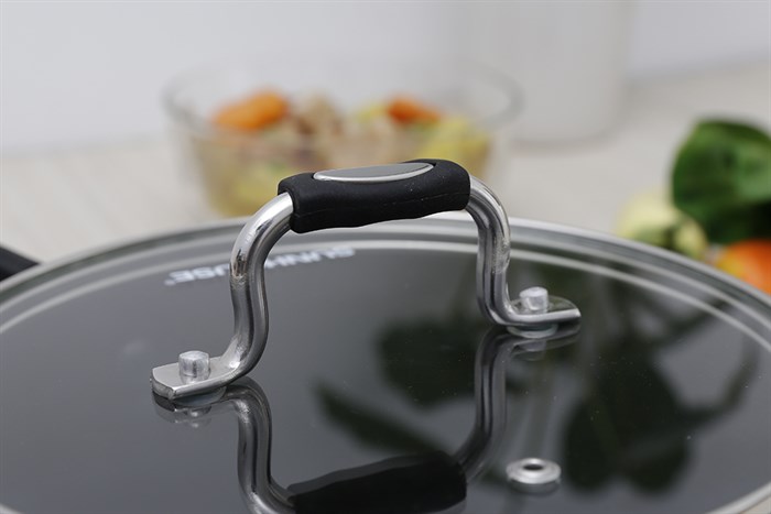 Nồi nhôm anod nắp kính 24 cm Sunhouse SP38124 Màu Đen