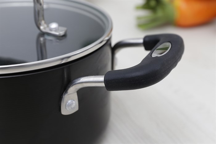 Nồi nhôm anod nắp kính 24 cm Sunhouse SP38124 Màu Đen