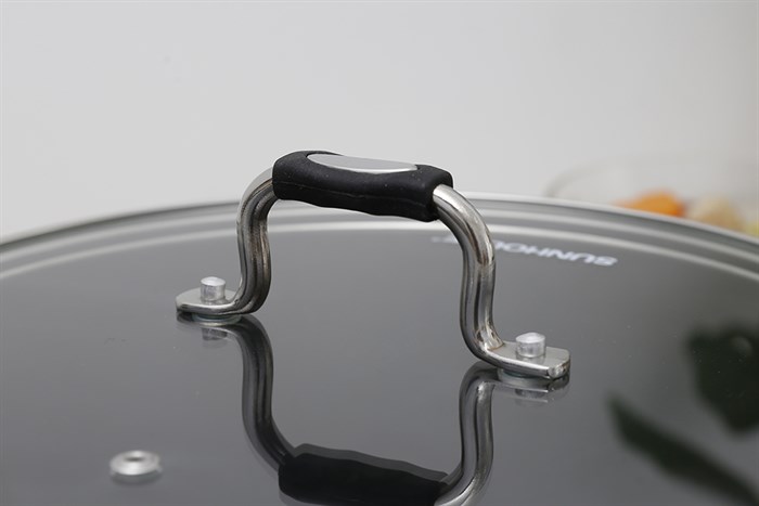 Nồi nhôm anod nắp kính 26 cm Sunhouse SP38126 Màu Đen