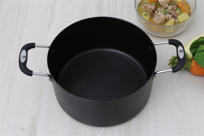 Nồi nhôm anod nắp kính 26 cm Sunhouse SP38126 Màu Đen