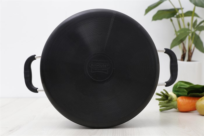 Nồi nhôm anod nắp kính 26 cm Sunhouse SP38126 Màu Đen