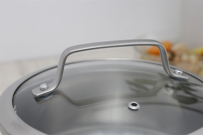 Nồi inox 3 đáy nắp kính 20 cm Delites 001NCH Màu Inox