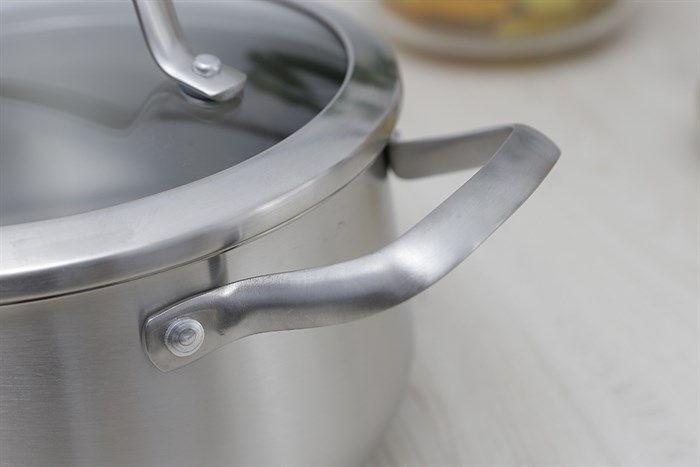 Nồi inox 3 đáy nắp kính 20 cm Delites 001NCH Màu Inox