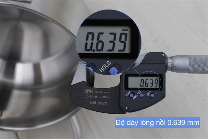 Nồi inox 3 đáy nắp kính 20 cm Delites 001NCH Màu Inox