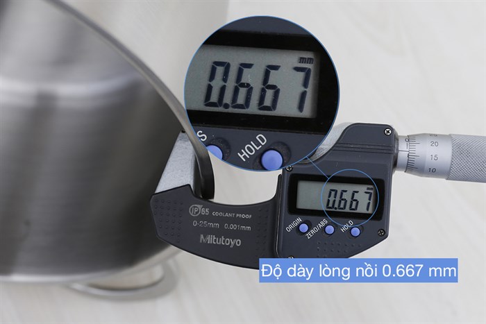 Nồi inox 3 đáy nắp kính 16 cm Delites 002NCH Màu Inox