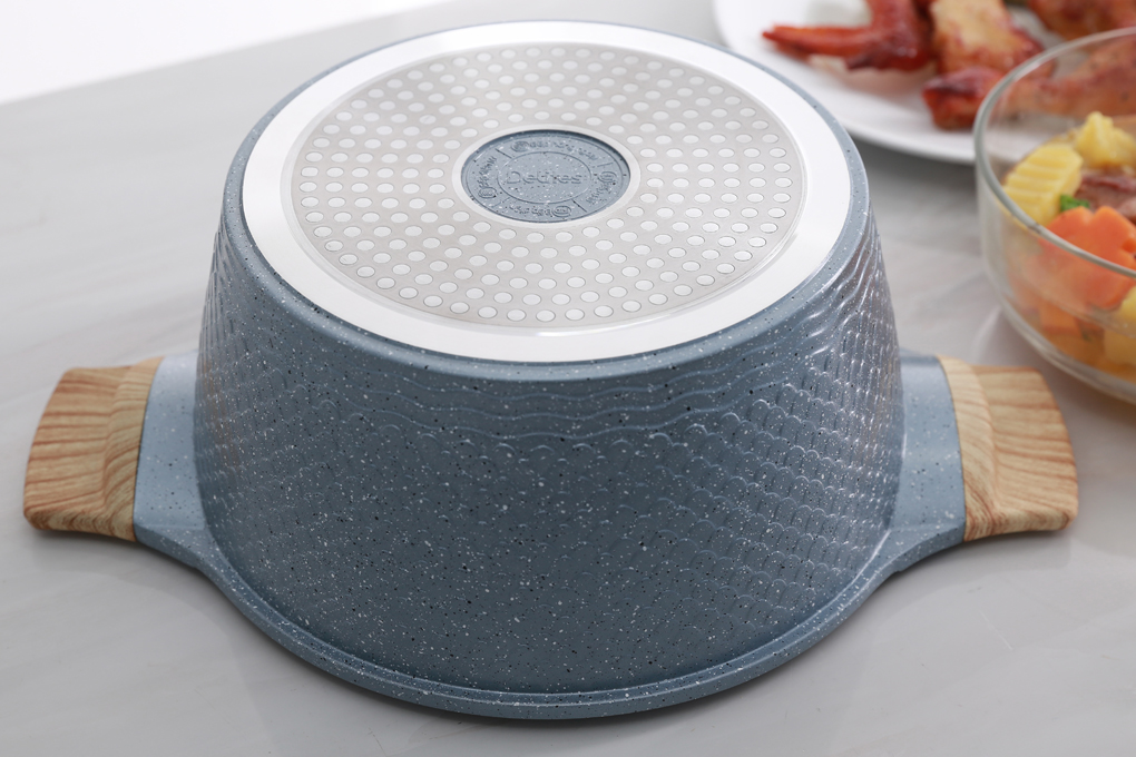 Nồi nhôm chống dính nắp kính 24 cm Delites 002NWS Màu Xám