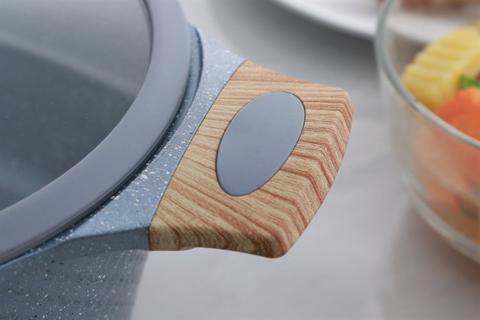 Nồi nhôm chống dính nắp kính 28 cm Delites 002NWS Màu Xám