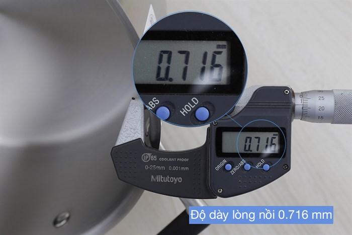 Nồi inox 3 đáy nắp kính 24 cm Delites 002NTA Màu Bạc Inox