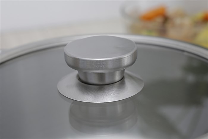 Nồi inox 3 đáy nắp kính 20 cm Delites 002NCH Màu Bạc Inox