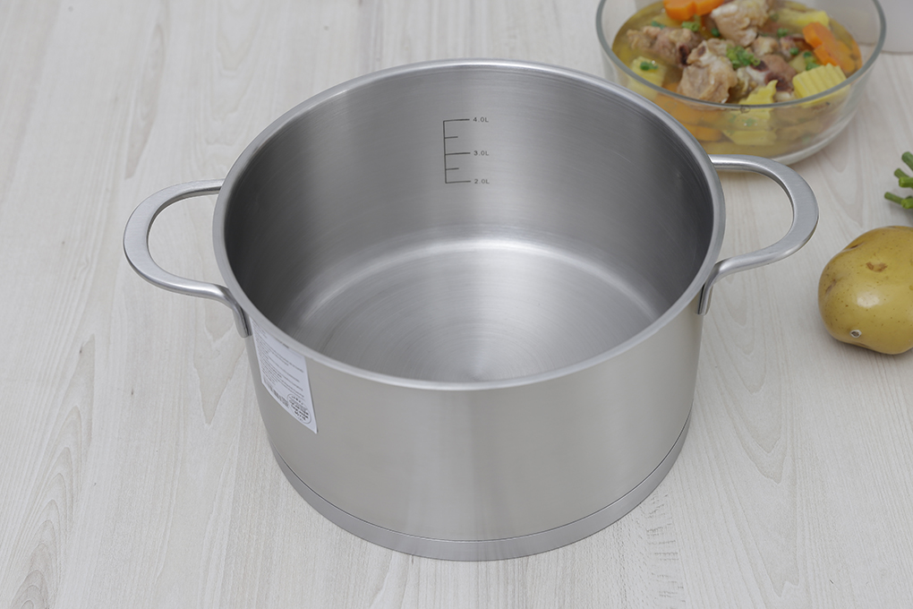 Nồi inox 3 đáy nắp kính 24 cm Delites 002NCH - 4