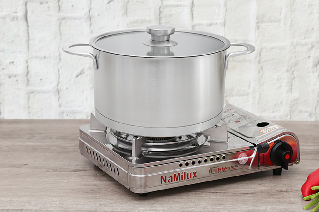 Nồi inox 3 đáy nắp kính 24 cm Delites 002NCH - 8