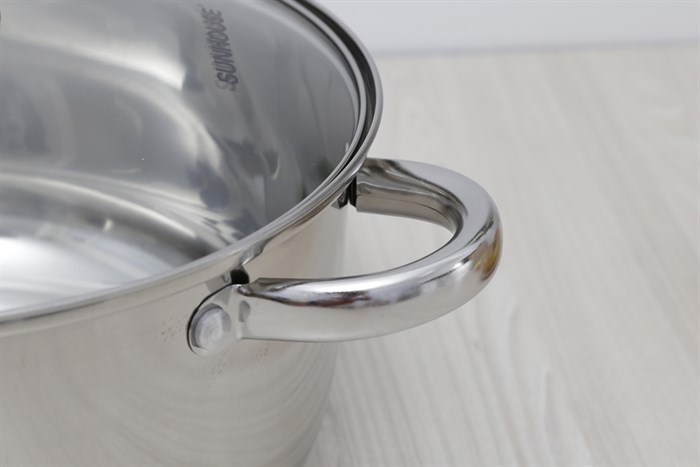 Nồi inox 3 đáy nắp kính 28 cm Sunhouse SH22128 Màu Inox