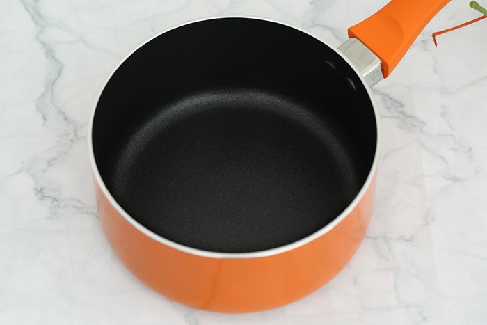 Quánh nhôm chống dính nắp kính 16 cm Sunhouse SMP15116 Màu Cam