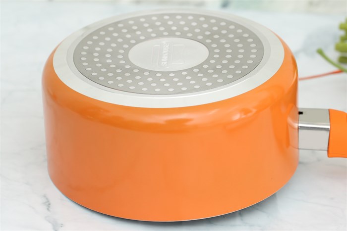 Quánh nhôm chống dính nắp kính 16 cm Sunhouse SMP15116 Màu Cam